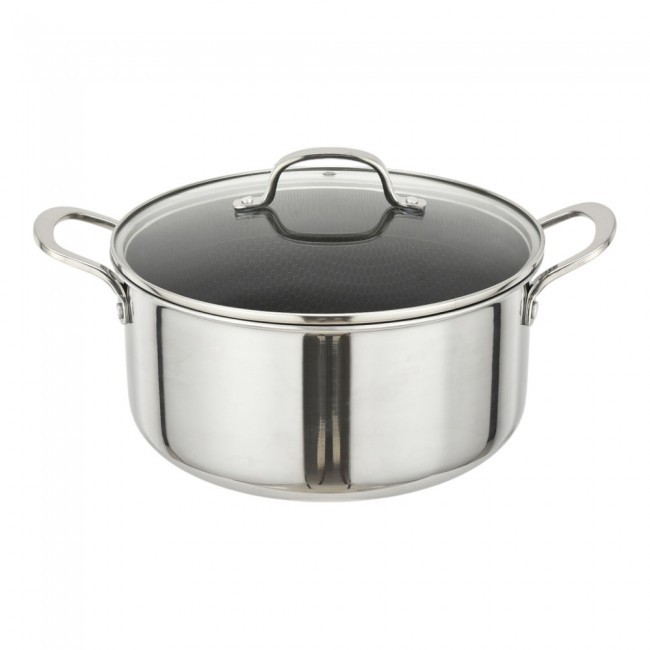 Κατσαρόλα αντικολλητική ανοξείδωτη με καπάκι Dmond TRI-PLY 24εκ