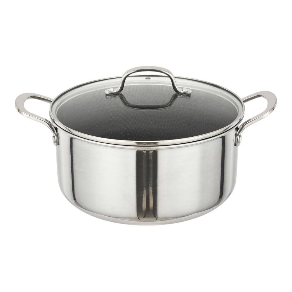 Κατσαρόλα αντικολλητική ανοξείδωτη με καπάκι Dmond TRI-PLY 26εκ