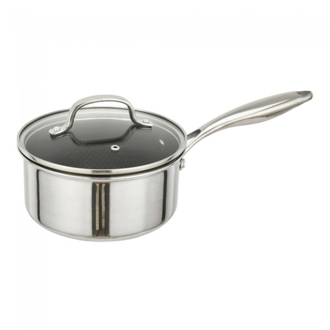 Γαλατιέρα αντικολλητική ανοξείδωτη με καπάκι Dmond TRI-PLY 18εκ