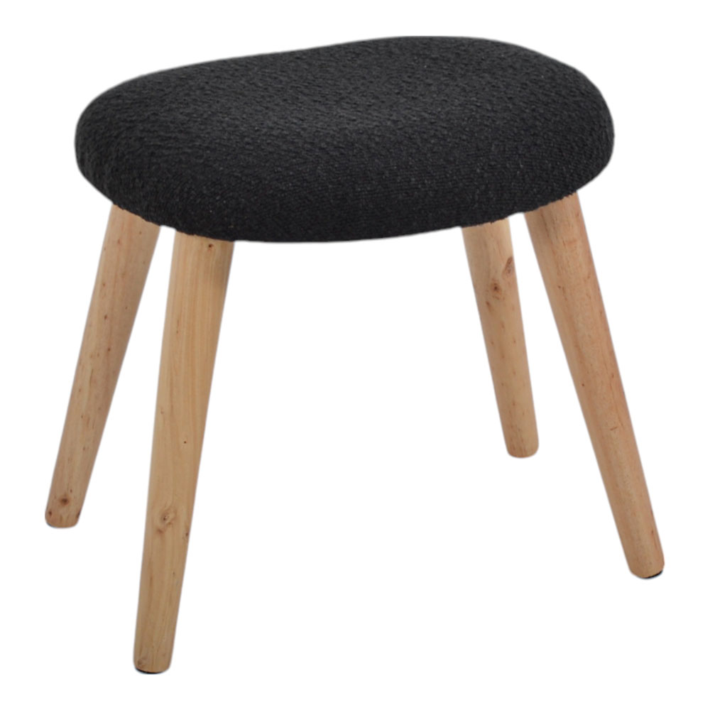 Σκαμπό από ύφασμα/ξύλο σε χρώμα μαύρο/φυσικό 40x30x40