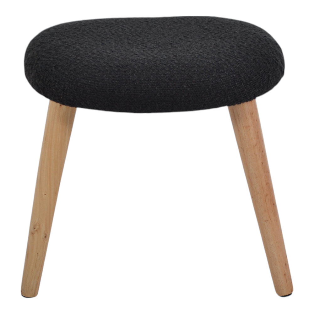 Σκαμπό από ύφασμα/ξύλο σε χρώμα μαύρο/φυσικό 40x30x40