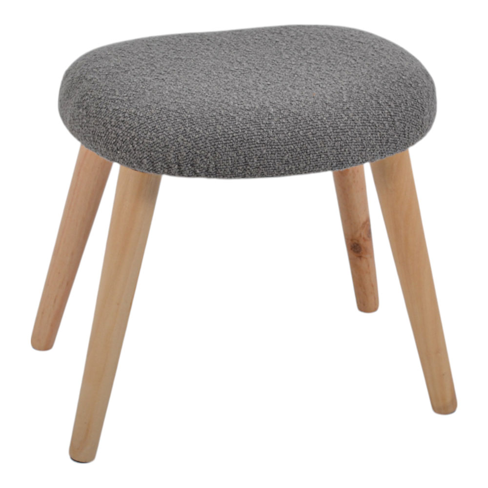 Σκαμπό από ύφασμα/ξύλο σε χρώμα γκρι/φυσικό 40x30x40