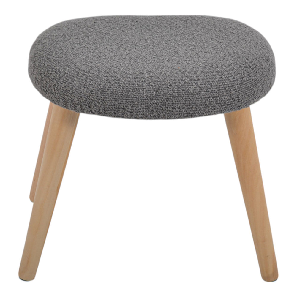 Σκαμπό από ύφασμα/ξύλο σε χρώμα γκρι/φυσικό 40x30x40