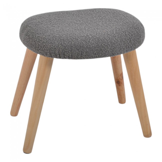 Σκαμπό από ύφασμα/ξύλο σε χρώμα γκρι/φυσικό 40x30x40