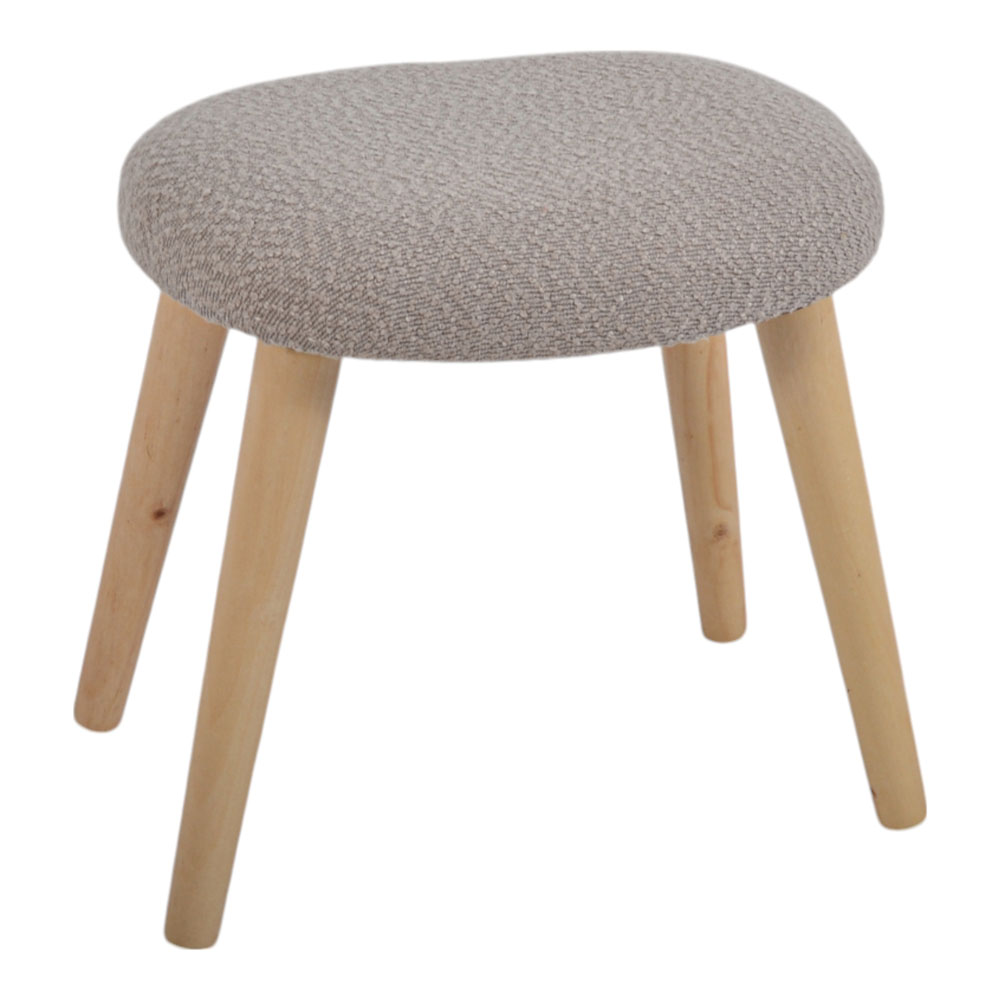 Σκαμπό από ύφασμα/ξύλο σε χρώμα taupe/φυσικό 40x30x40