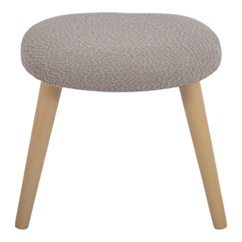 Σκαμπό από ύφασμα/ξύλο σε χρώμα taupe/φυσικό 40x30x40