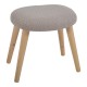 Σκαμπό από ύφασμα/ξύλο σε χρώμα taupe/φυσικό 40x30x40