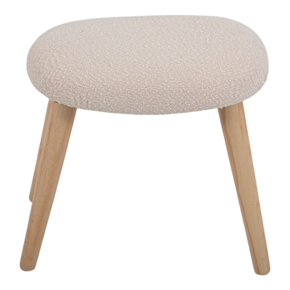 Σκαμπό από ύφασμα/ξύλο σε χρώμα μπεζ/φυσικό 40x30x40