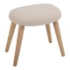 Σκαμπό από ύφασμα/ξύλο σε χρώμα μπεζ/φυσικό 40x30x40