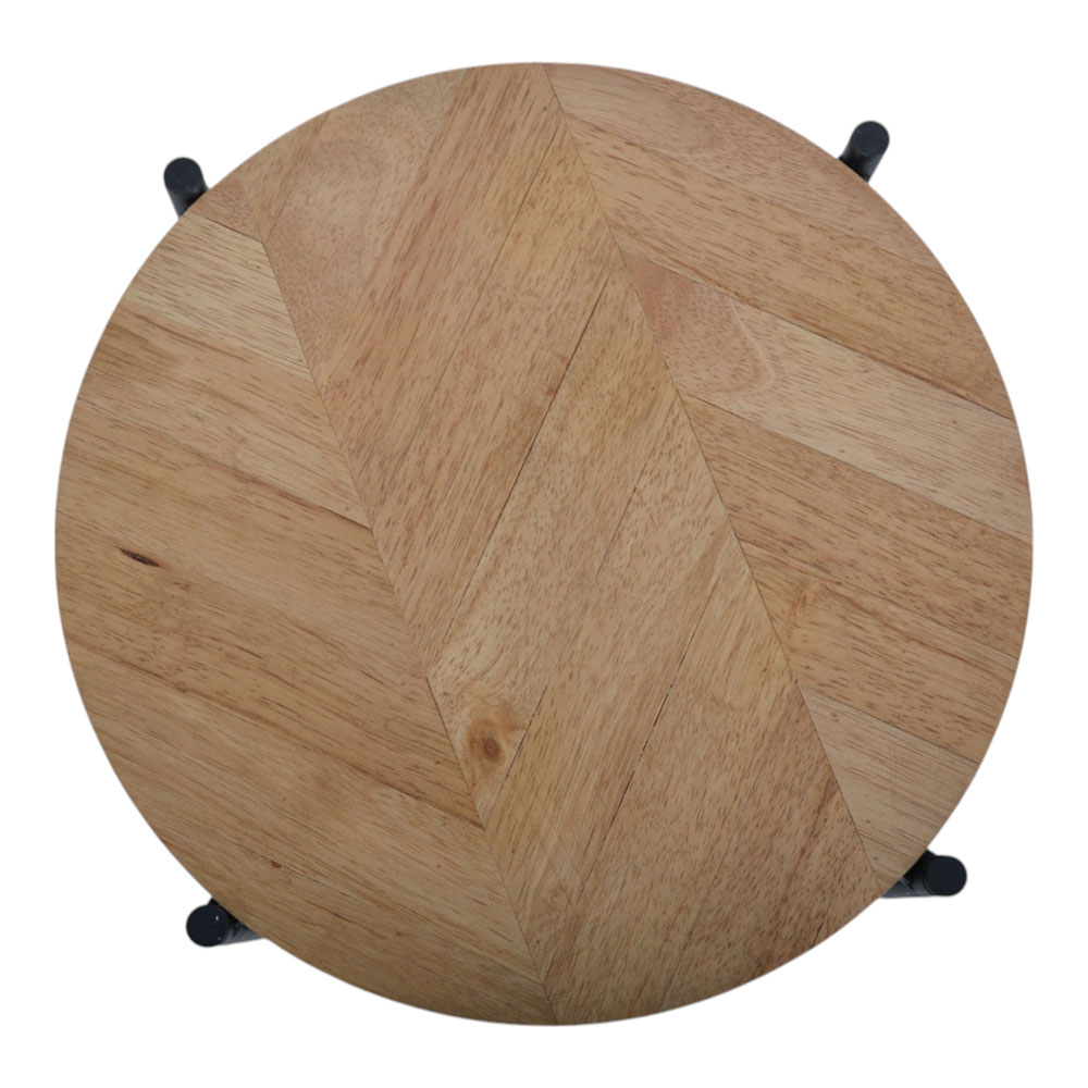 Βοηθητικό τραπέζι από μέταλλο/ξύλο σε χρώμα μαύρο/φυσικό 41x41x50