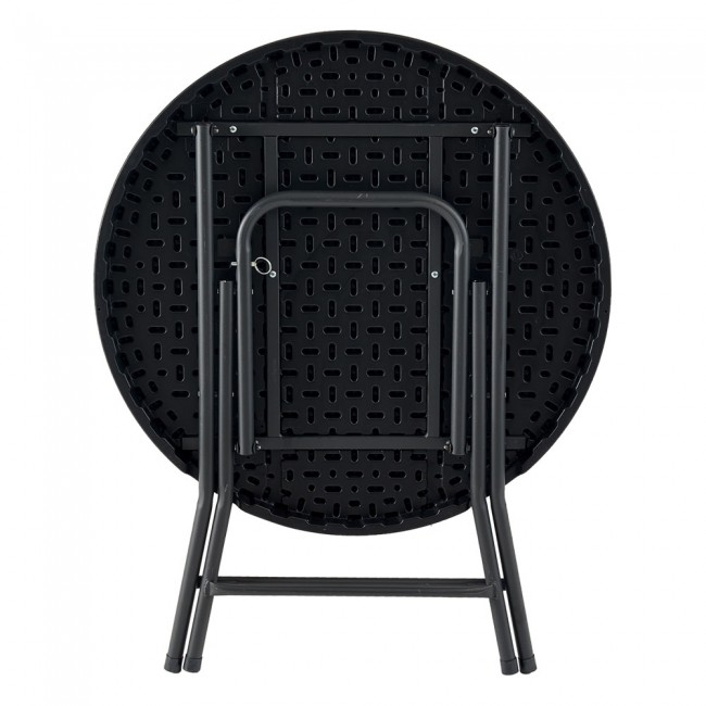 Τραπέζι πτυσσόμενο από πλαστικό/μέταλλο σε χρώμα μαύρο Φ80x74