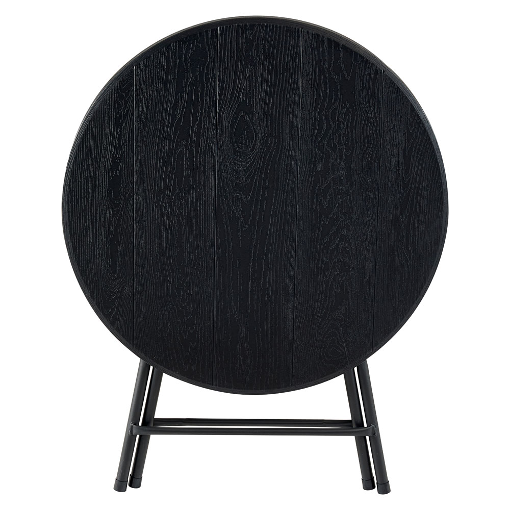 Τραπέζι πτυσσόμενο από πλαστικό/μέταλλο σε χρώμα μαύρο Φ80x74