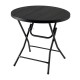 Τραπέζι πτυσσόμενο από πλαστικό/μέταλλο σε χρώμα μαύρο Φ80x74