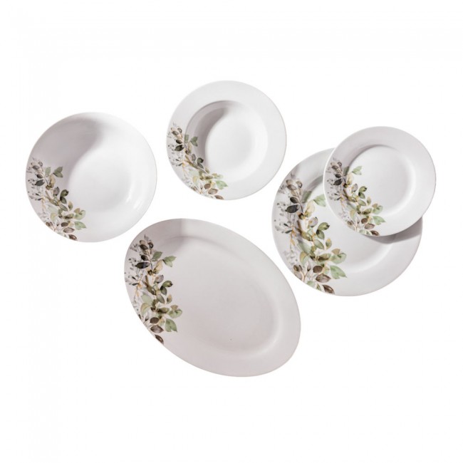 Σερβίτσιο πιάτων πορσελάνινο 20τμχ με φύλλα