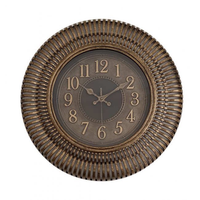 Ρολόι τοίχου πλαστικό σε χρώμα αντικέ μπρονζέ 40.6x40.6x4.6