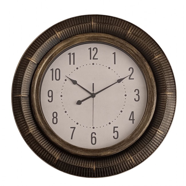 Ρολόι τοίχου πλαστικό σε χρώμα καφέ μπρονζέ 45.7x45.7x4.5