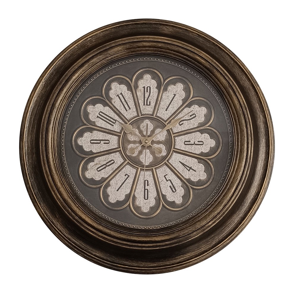 Ρολόι τοίχου πλαστικό σε χρώμα καφέ vintage 60.2x60.2x5.6