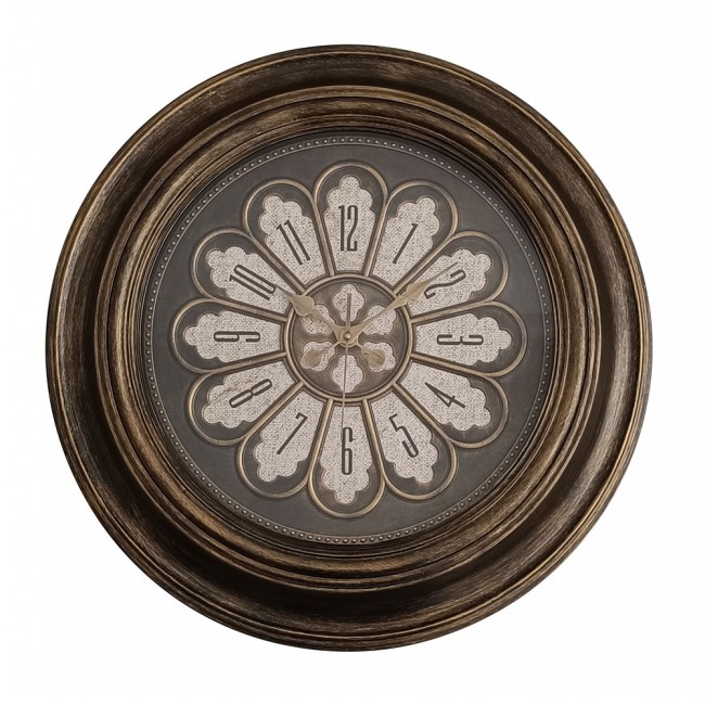 Ρολόι τοίχου πλαστικό σε χρώμα καφέ vintage 60.2x60.2x5.6