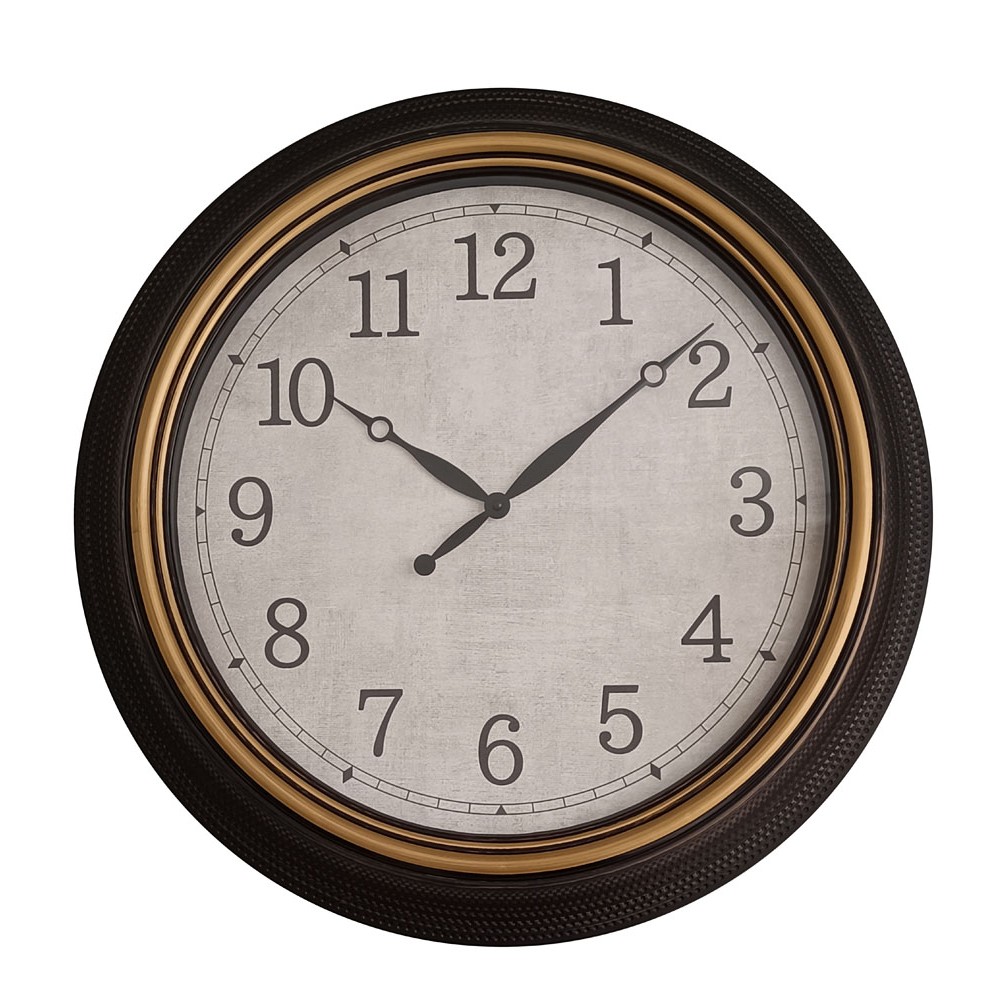 Ρολόι τοίχου πλαστικό σε χρώμα καφέ σκούρο 63.5x63.5x5.6