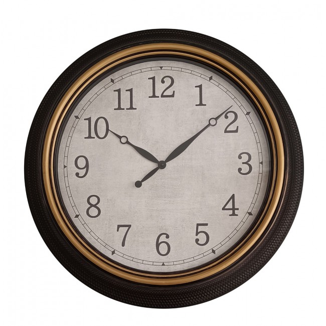 Ρολόι τοίχου πλαστικό σε χρώμα καφέ σκούρο 63.5x63.5x5.6