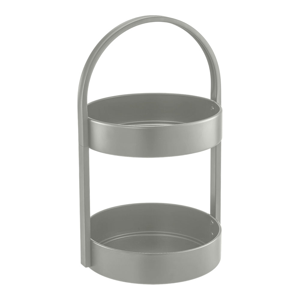 Φρουτιέρα δύο επιπέδων από μέταλλο σε χρώμα λαδί 24,5x22,5x40