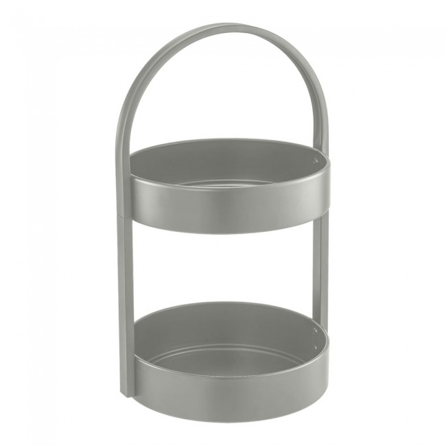 Φρουτιέρα δύο επιπέδων από μέταλλο σε χρώμα λαδί 24,5x22,5x40