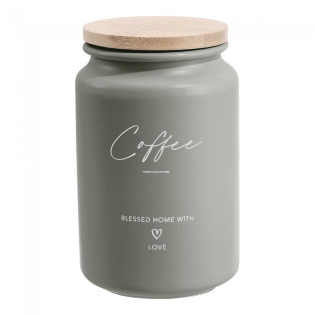 Σετ βάζα αποθήκευσης 2 μχ από μέταλλο/μπαμπού σε χρώμα λαδί/φυσικό 9,5x15,2