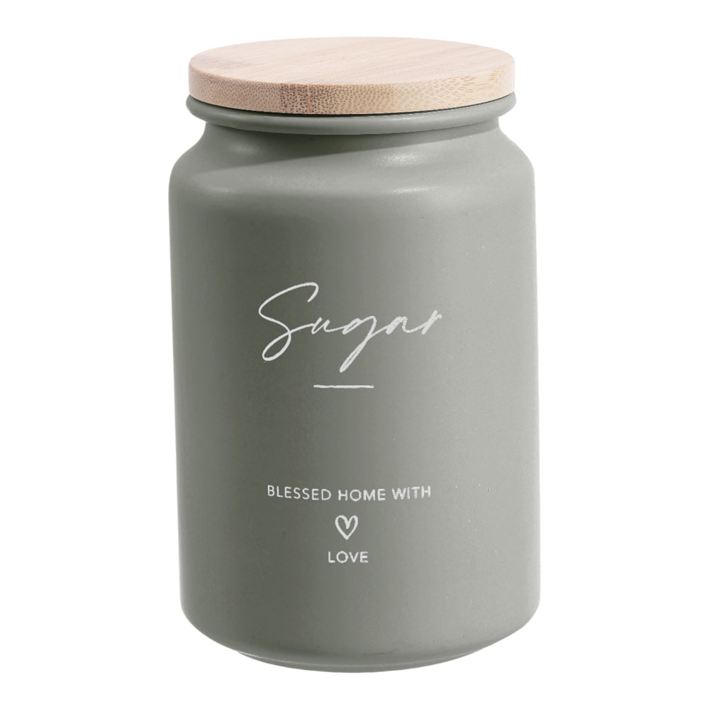 Σετ βάζα αποθήκευσης 2 μχ από μέταλλο/μπαμπού σε χρώμα λαδί/φυσικό 9,5x15,2