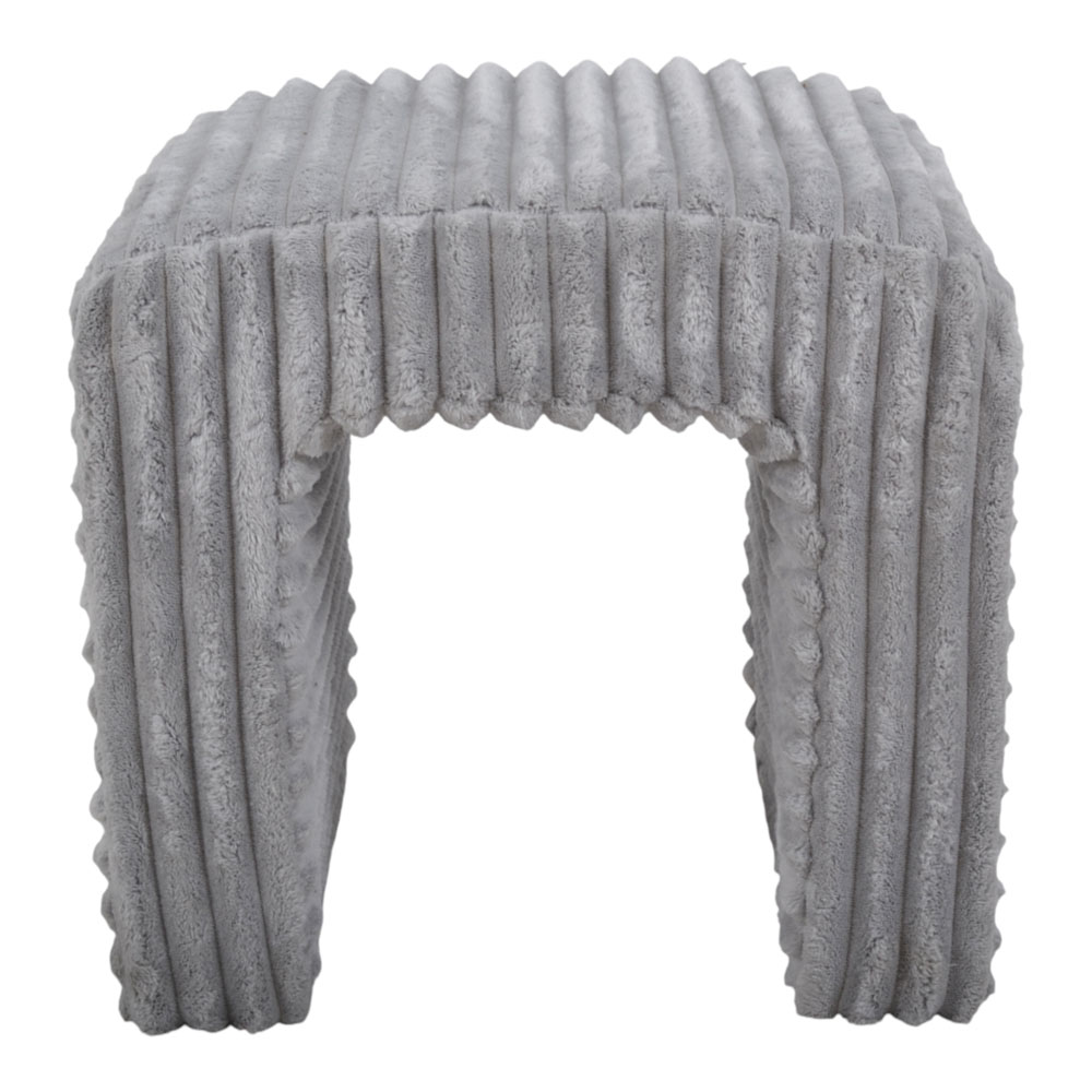 Σκαμπό από βελούδο ύφασμα σε χρώμα γκρι 43x35x41