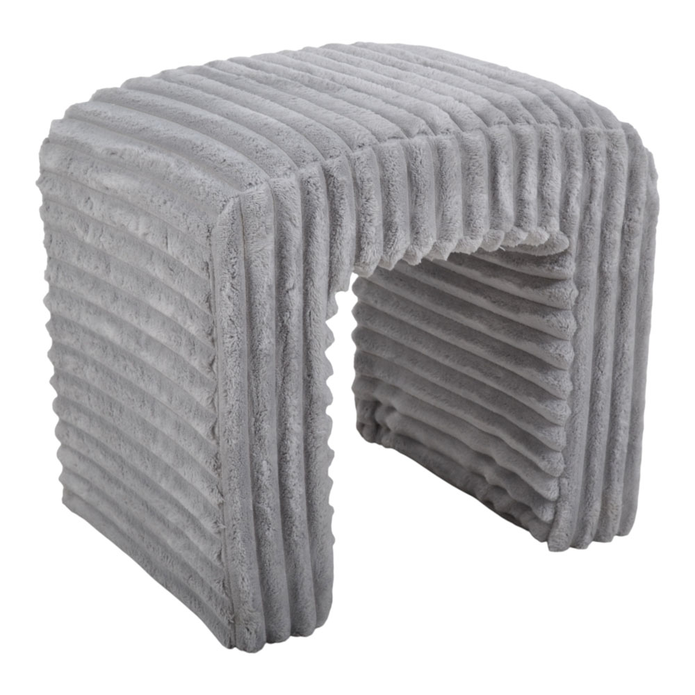 Σκαμπό από βελούδο ύφασμα σε χρώμα γκρι 43x35x41