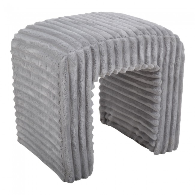 Σκαμπό από βελούδο ύφασμα σε χρώμα γκρι 43x35x41