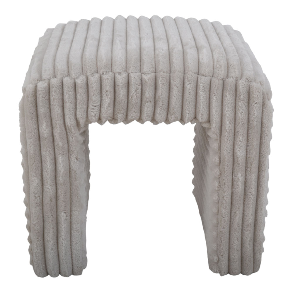 Σκαμπό από βελούδο ύφασμα σε χρώμα μπεζ 43x35x41