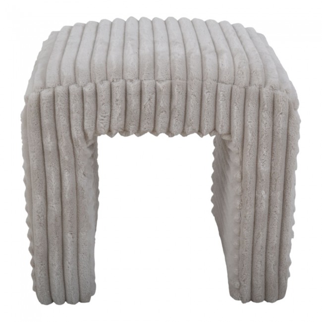 Σκαμπό από βελούδο ύφασμα σε χρώμα μπεζ 43x35x41