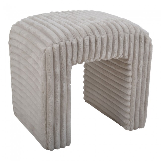 Σκαμπό από βελούδο ύφασμα σε χρώμα μπεζ 43x35x41