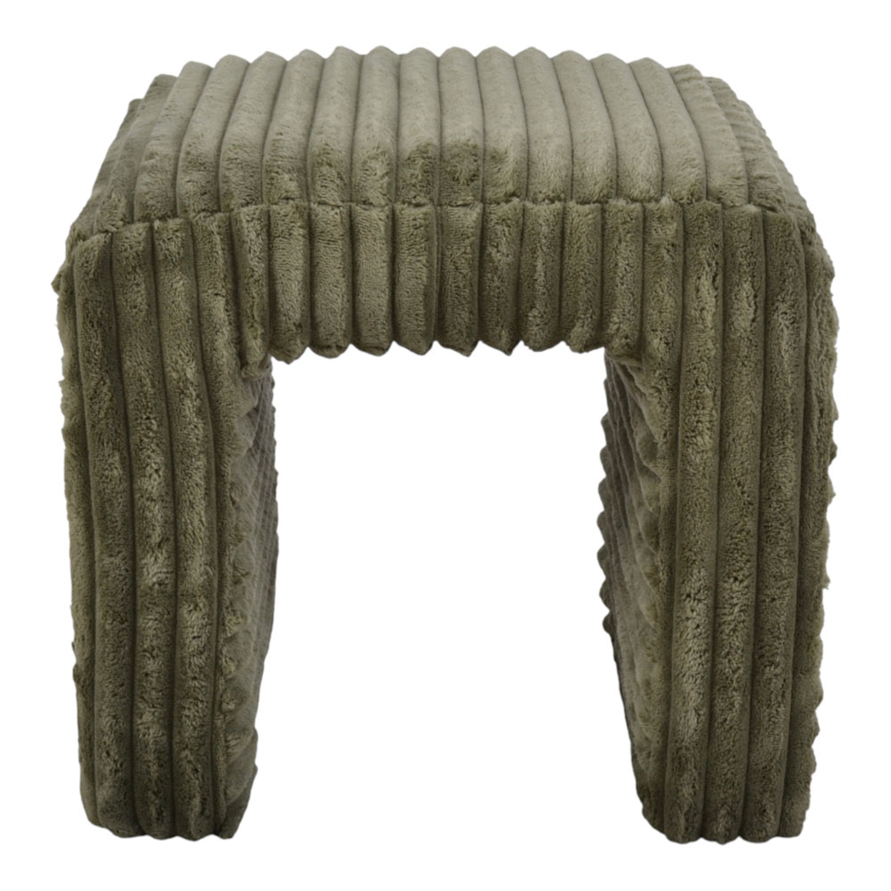 Σκαμπό από βελούδο ύφασμα σε χρώμα λαδί 43x35x41