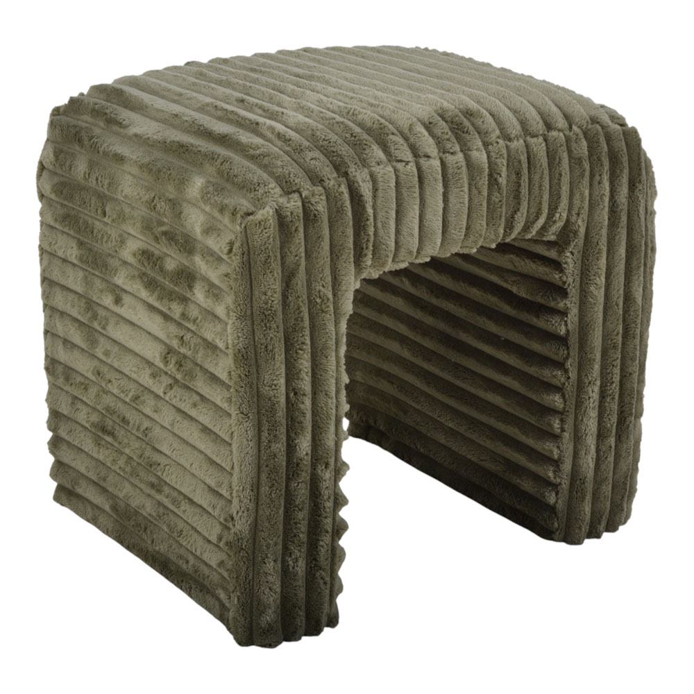 Σκαμπό από βελούδο ύφασμα σε χρώμα λαδί 43x35x41