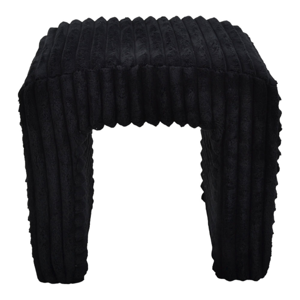 Σκαμπό από βελούδο ύφασμα σε χρώμα μαύρο 43x35x41