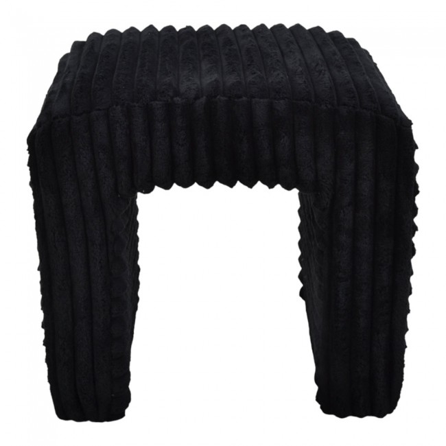 Σκαμπό από βελούδο ύφασμα σε χρώμα μαύρο 43x35x41