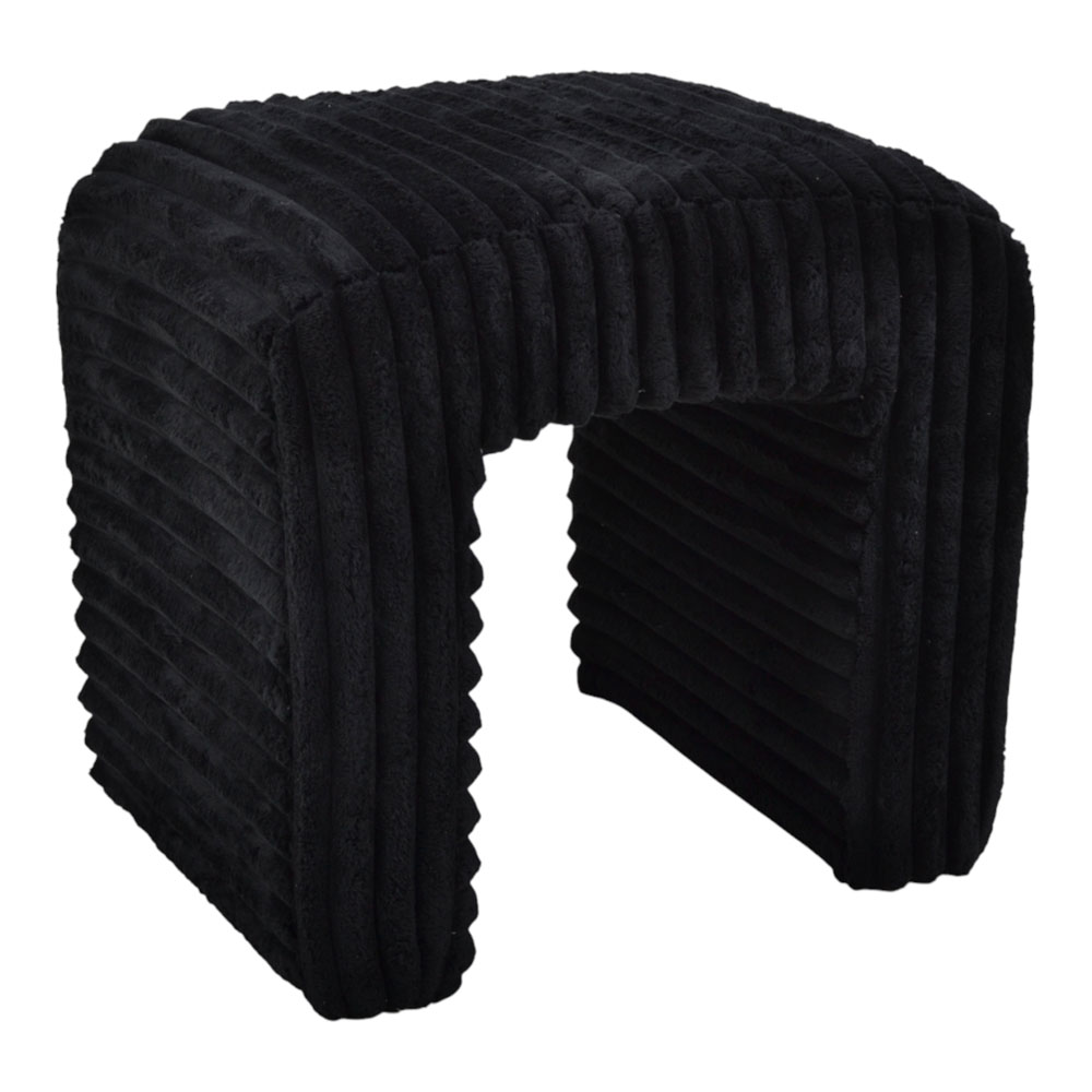 Σκαμπό από βελούδο ύφασμα σε χρώμα μαύρο 43x35x41