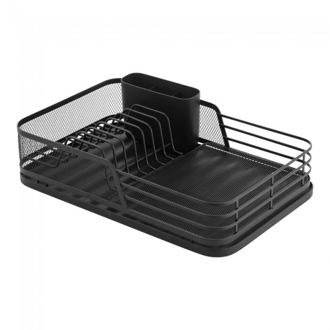 Πιατοθήκη με δίσκο από μέταλλο σε χρώμα μαύρο ματ 42,5x28x10