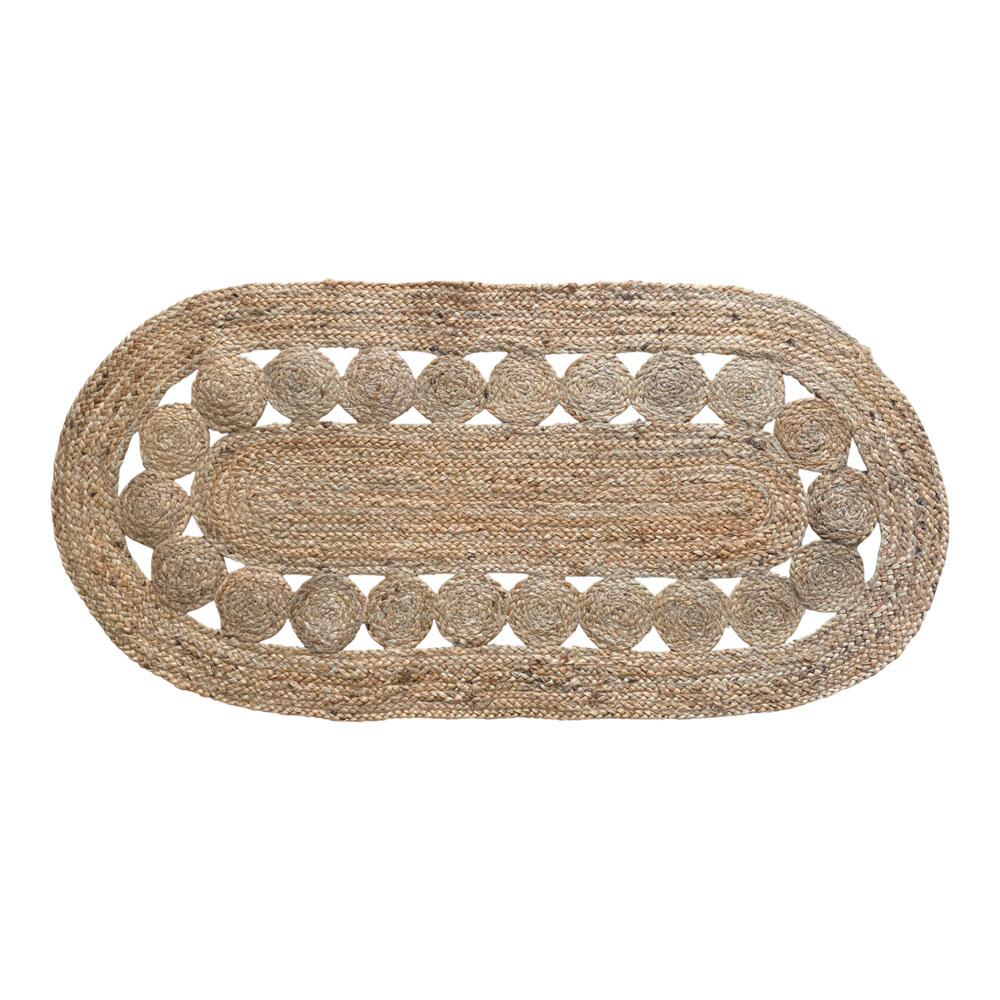 Χαλί οβάλ από ψάθα σε χρώμα φυσικό 70x140