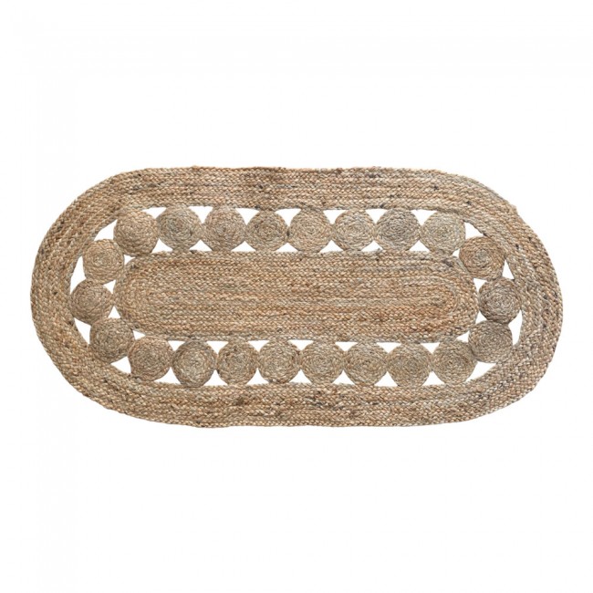 Χαλί οβάλ από ψάθα σε χρώμα φυσικό 70x140