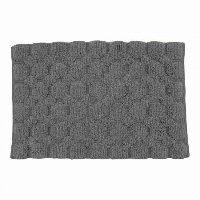Χαλί μπάνιου χειροποίητο από ύφασμα σε χρώμα γκρι 50x80