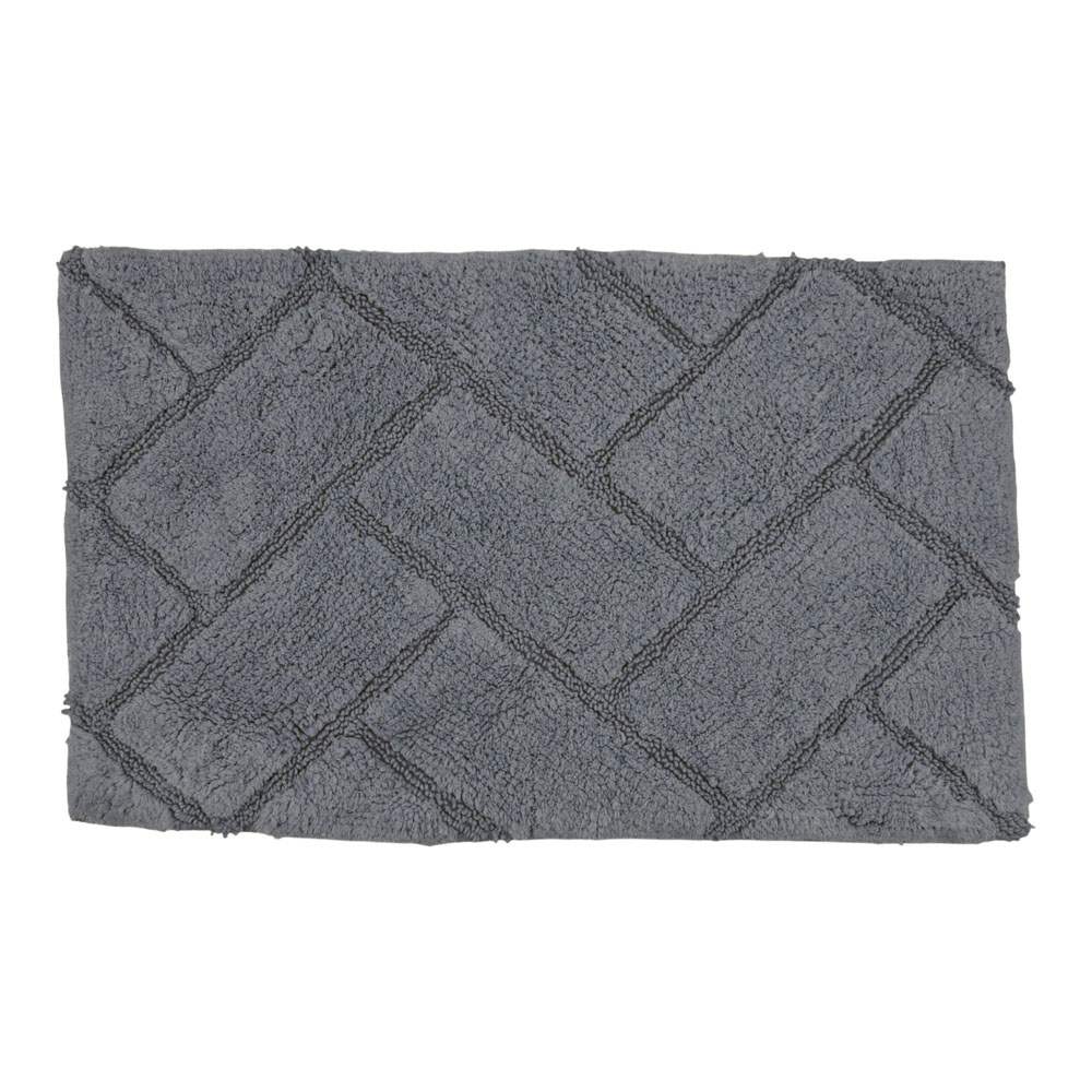 Χαλί μπάνιου από βαμβάκι σε χρώμα γκρι 50x80
