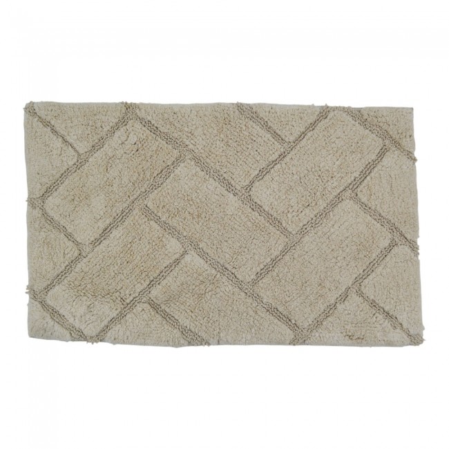 Χαλί μπάνιου από βαμβάκι σε χρώμα μπεζ 50x80