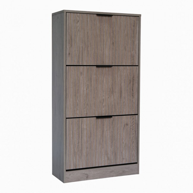 Παπουτσοθήκη από mdf σε χρώμα γκρι/φυσικό 60x24x118