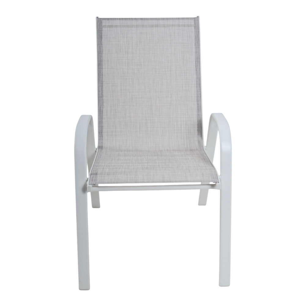 Καρέκλα από μέταλλο/ύφασμα σε χρώμα λευκό ματ 75x55x92