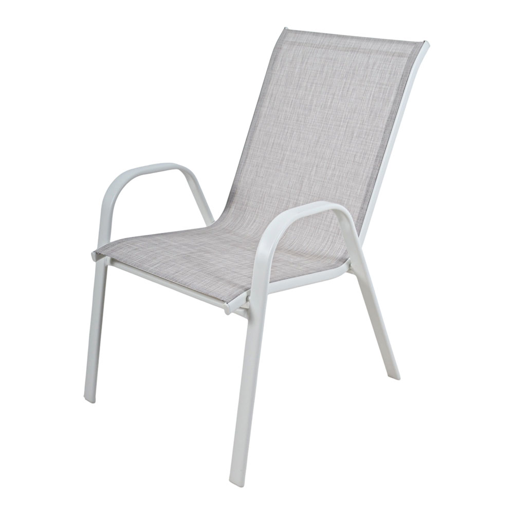 Καρέκλα από μέταλλο/ύφασμα σε χρώμα λευκό ματ 75x55x92