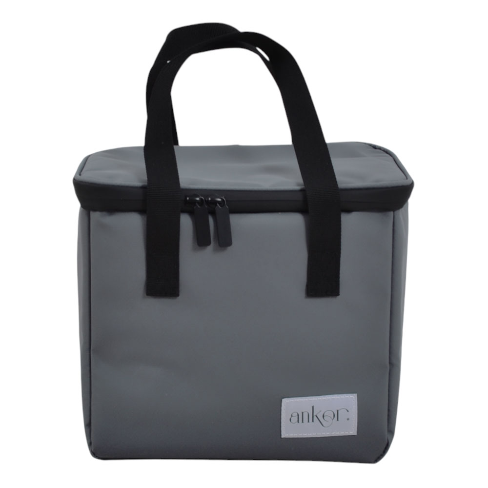 Ισοθερμική τσάντα "PREMIUM"  από ύφασμα σε γκρι χρώμα 26x16x23