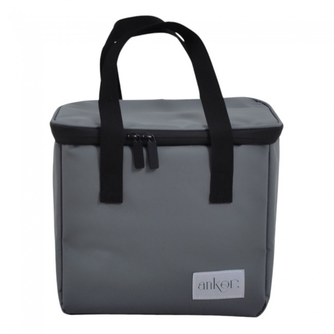 Ισοθερμική τσάντα "PREMIUM"  από ύφασμα σε γκρι χρώμα 26x16x23